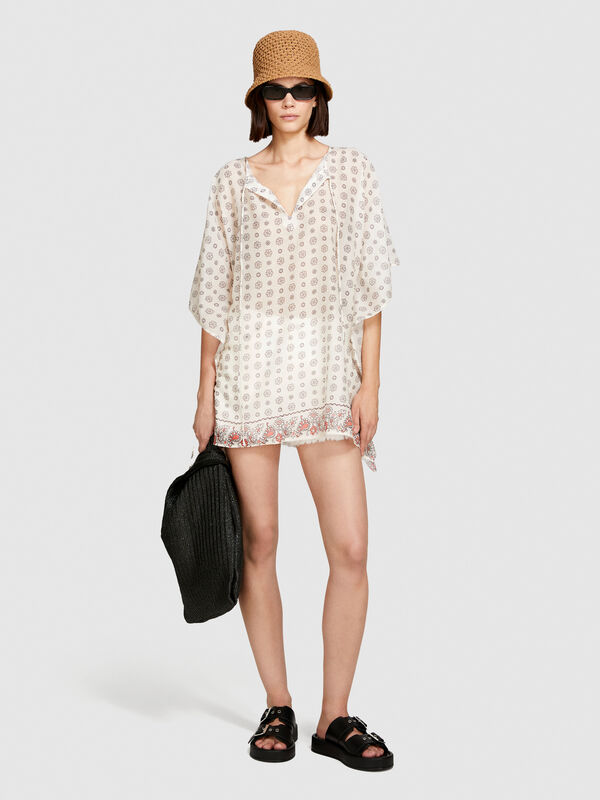Printed kaftan - women's cloaks, ponchos and capes | Sisley