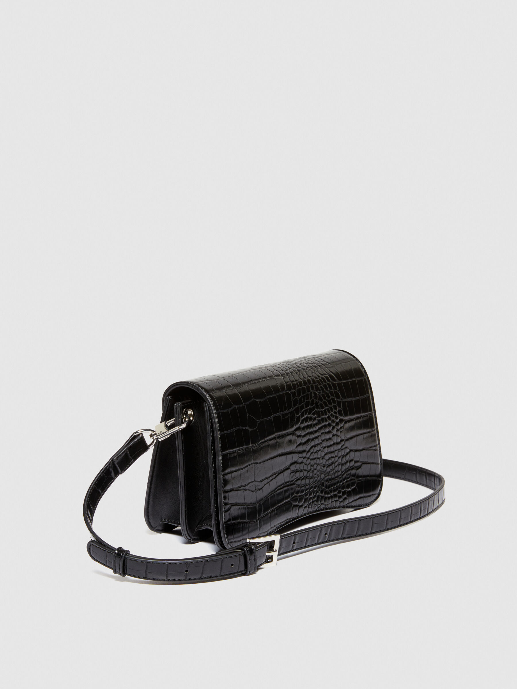 Black croc sales print bag