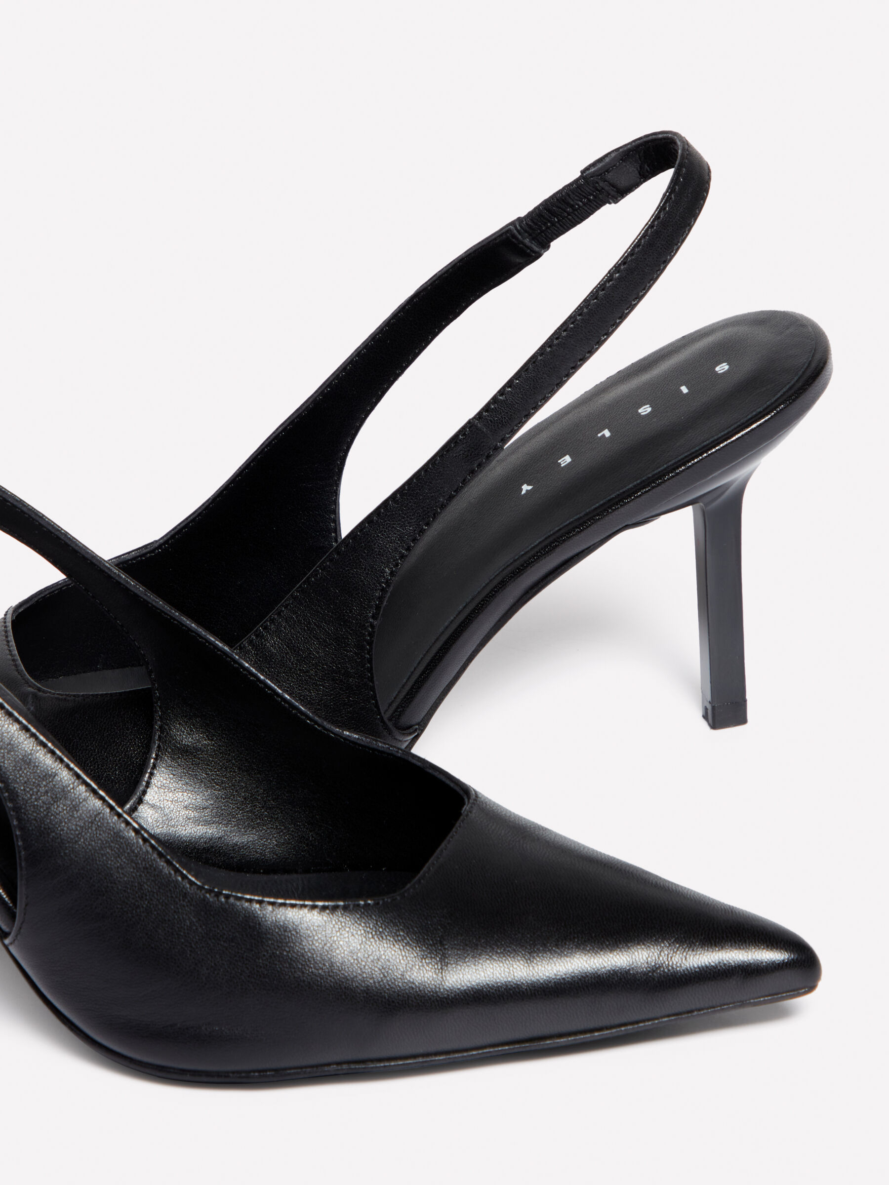 Black leather slingbacks Black Sisley
