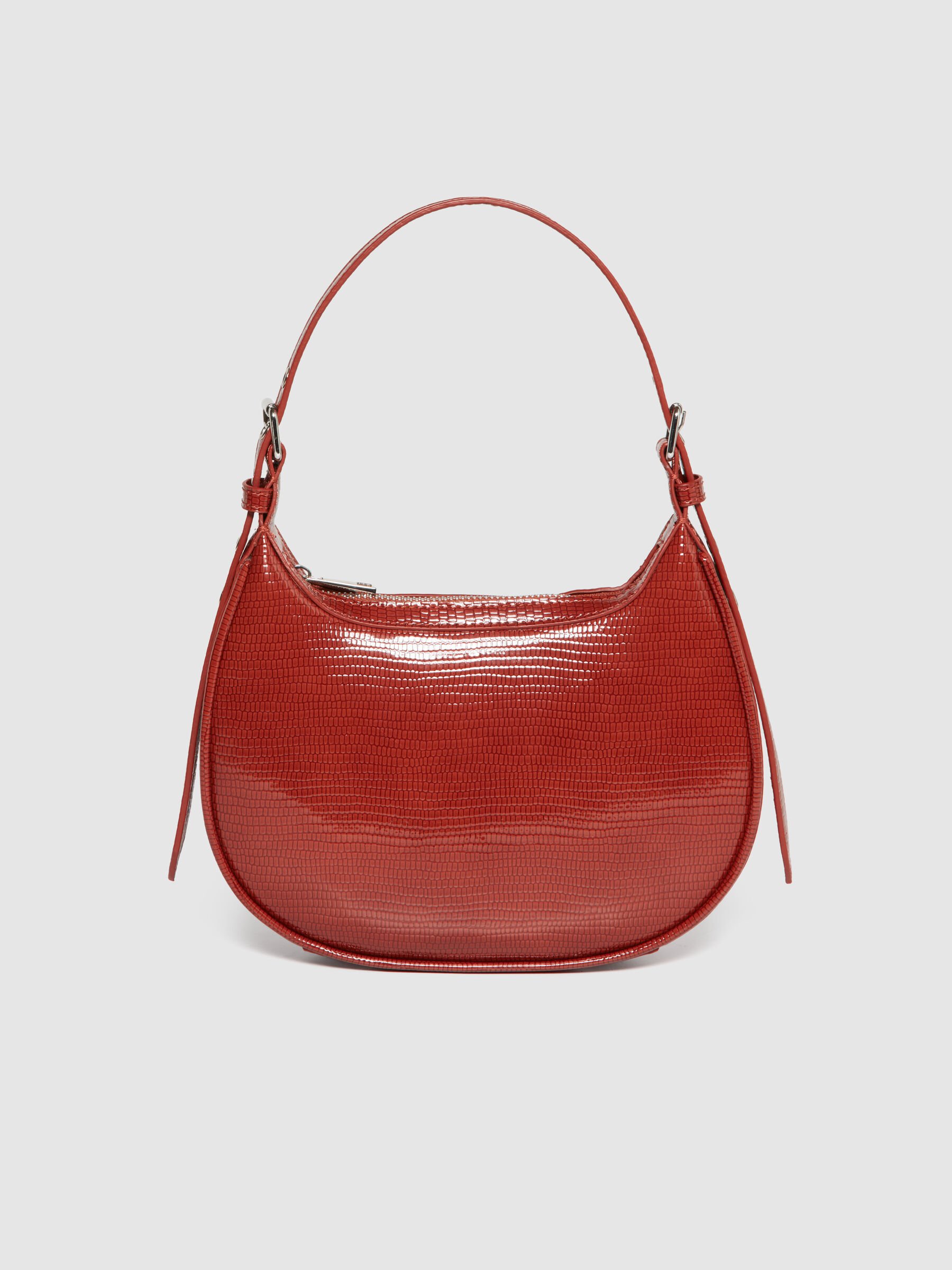 Lizard print mini bag Brick Red Sisley