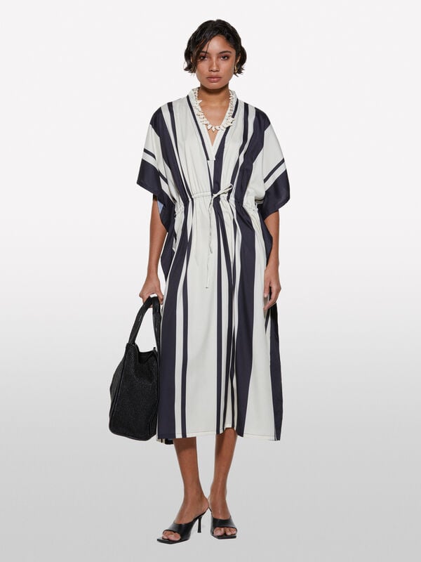 Light long printed kaftan - women's midi dresses | Sisley