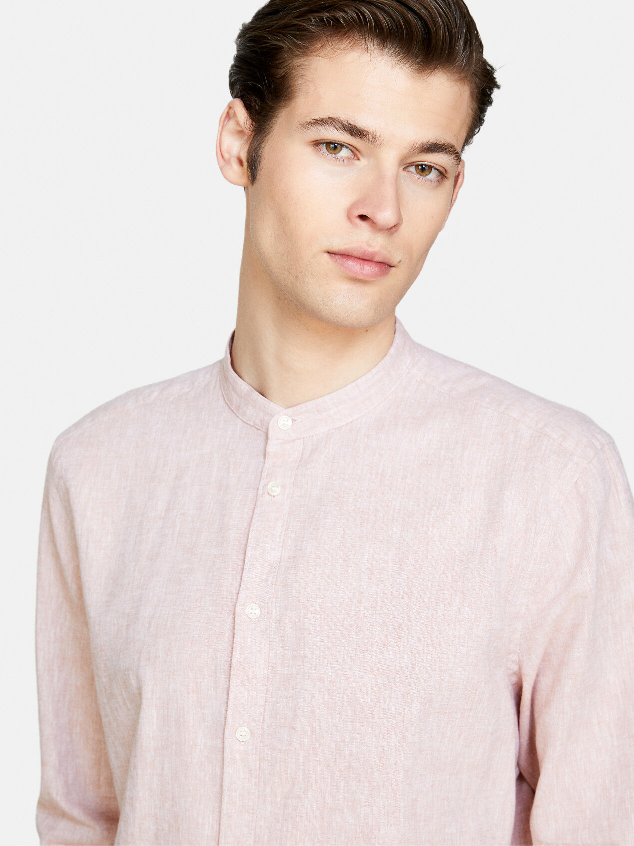 Mandarin sales collar shirt