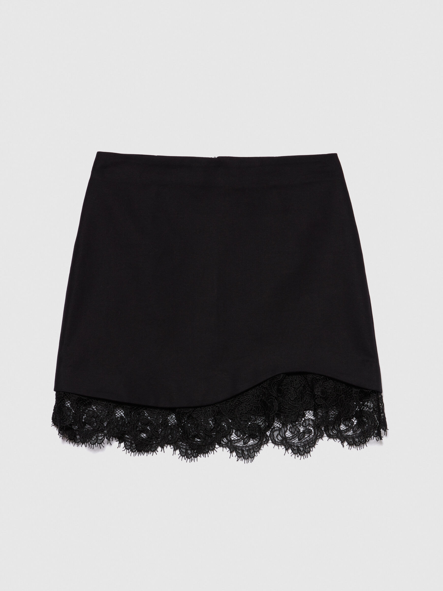 Black lace discount trim skirt