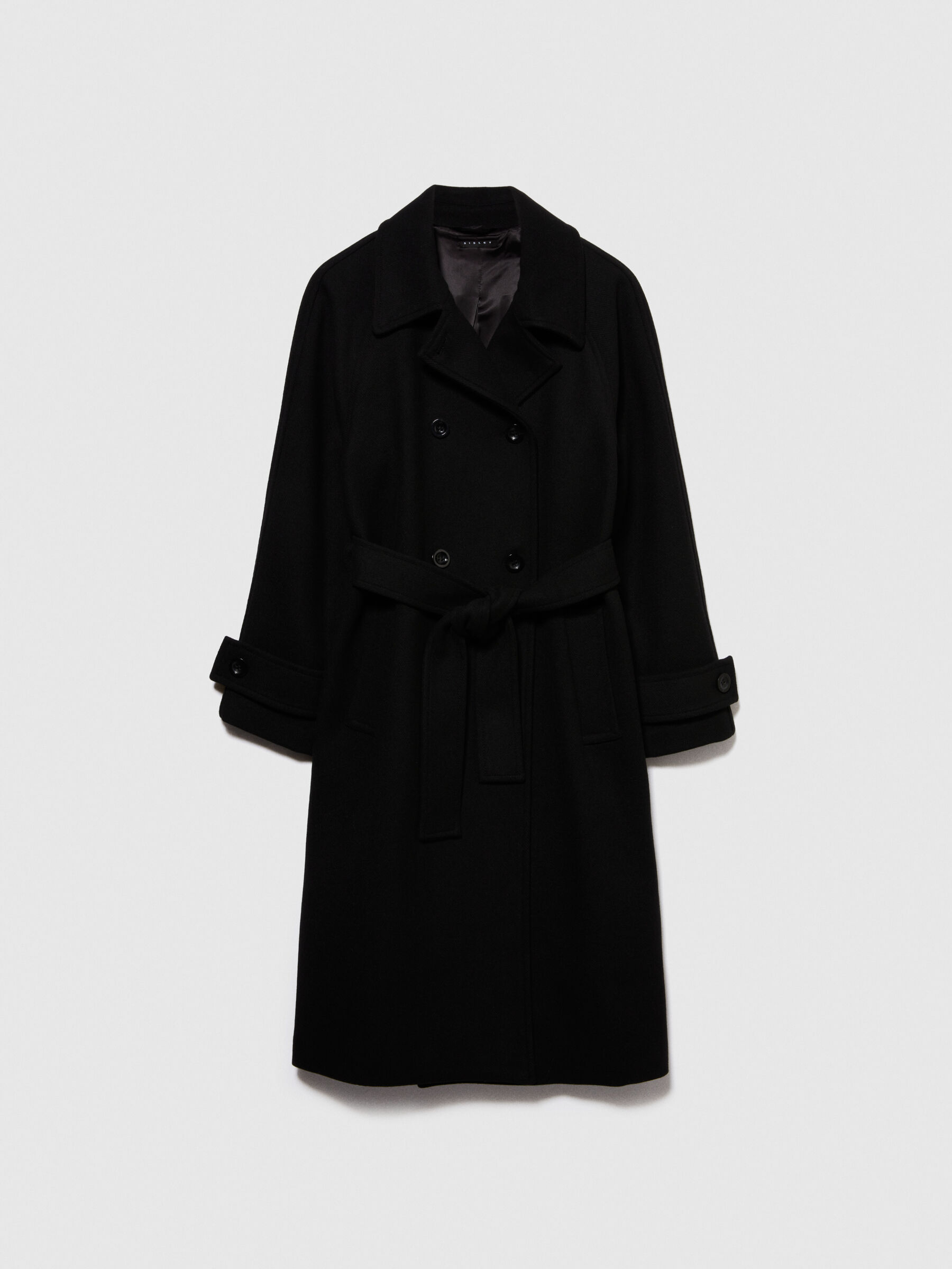 Trench coat in wool blend Black Sisley
