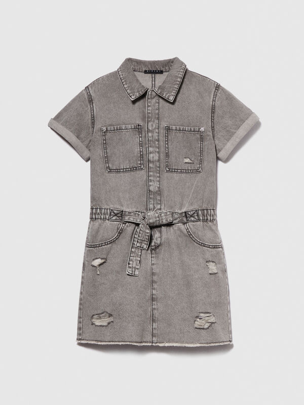 Denim dress with tears - girls' dresses | Sisley Young