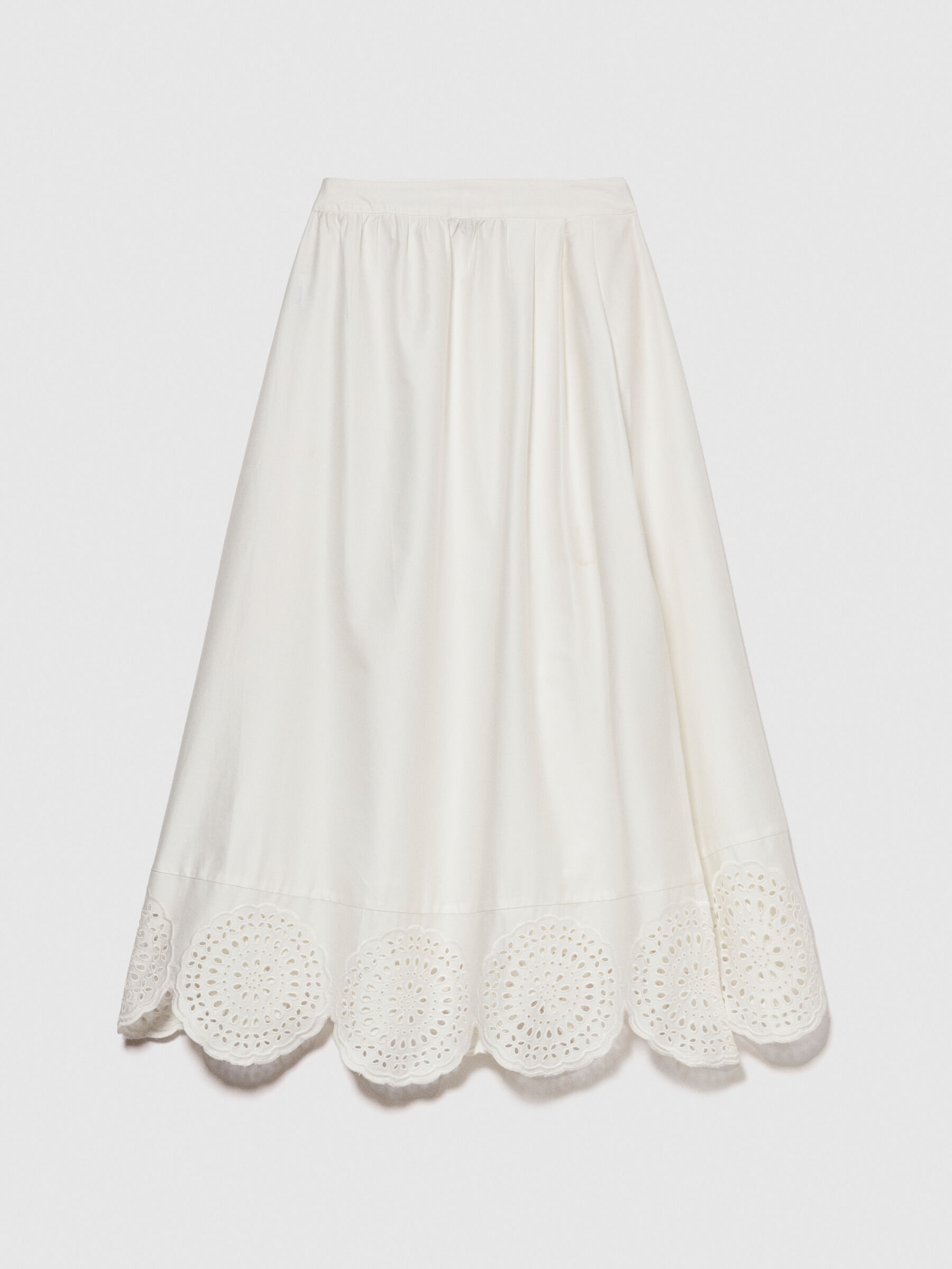 Midi skirt with lace White Sisley