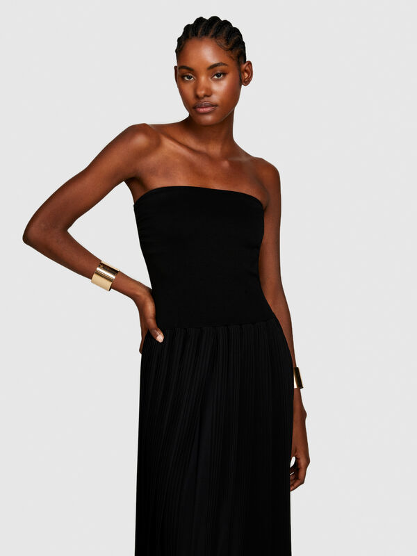 Long dress with pleats - women's long dresses | Sisley