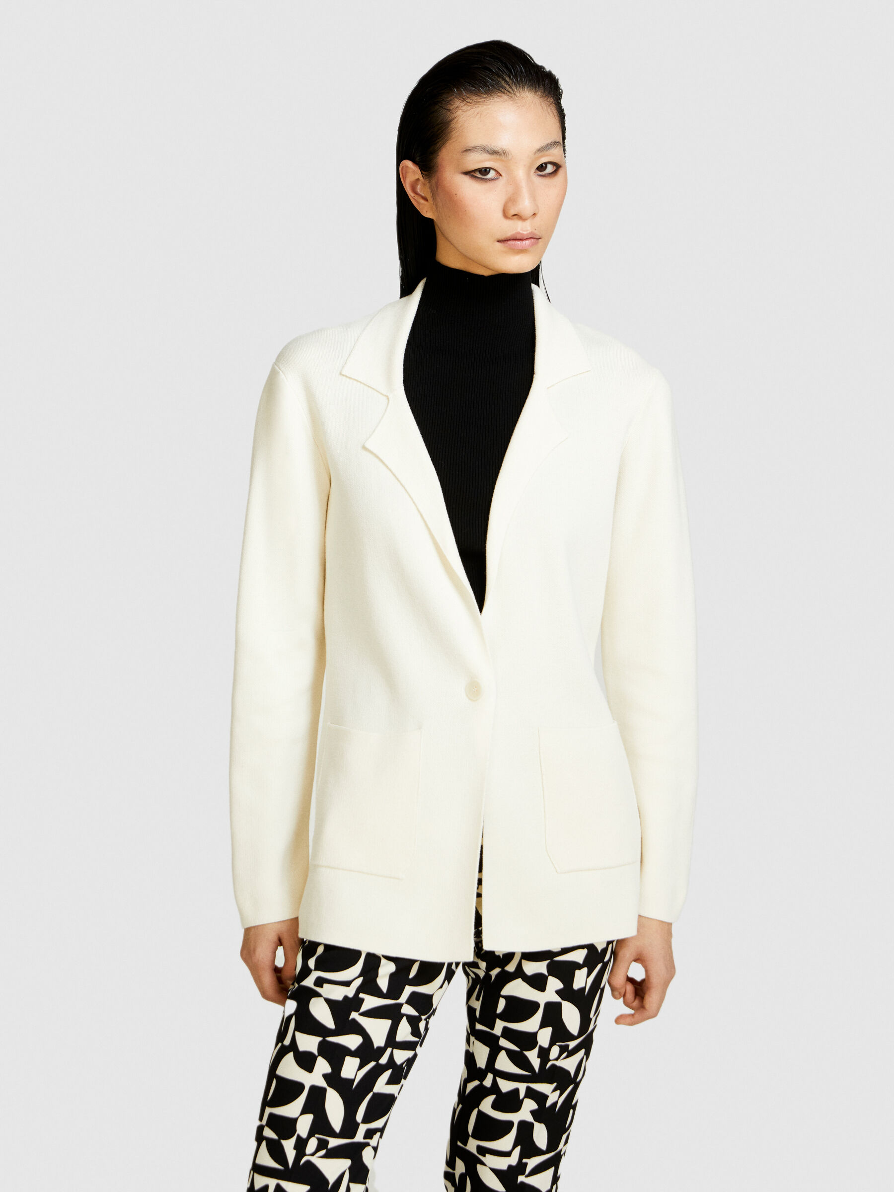 Womens white knit store blazer