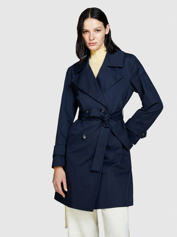Oversized trench coat with sash - women's trench coats & rain coats | Sisley