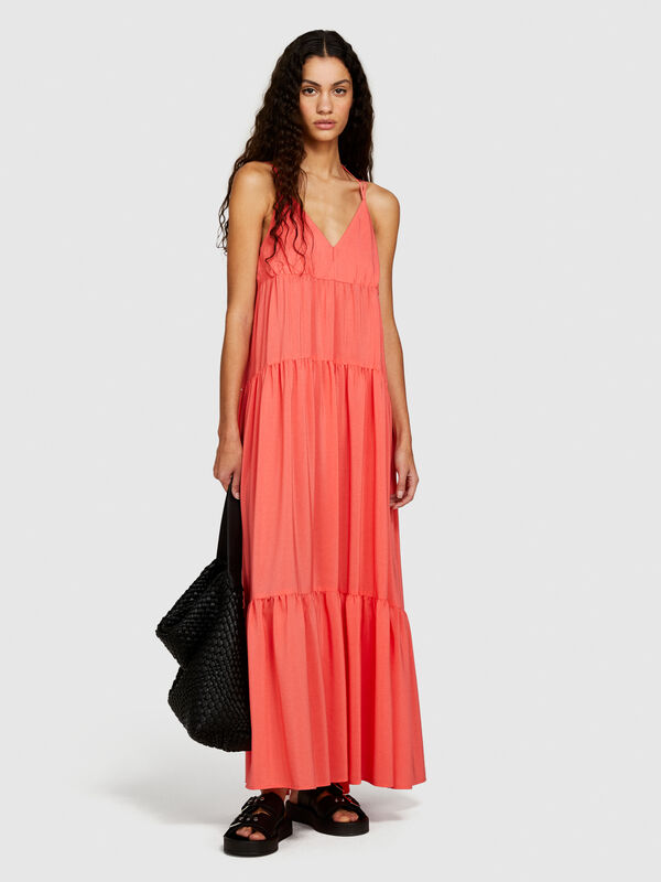 Long dress with ruffle - women's long dresses | Sisley