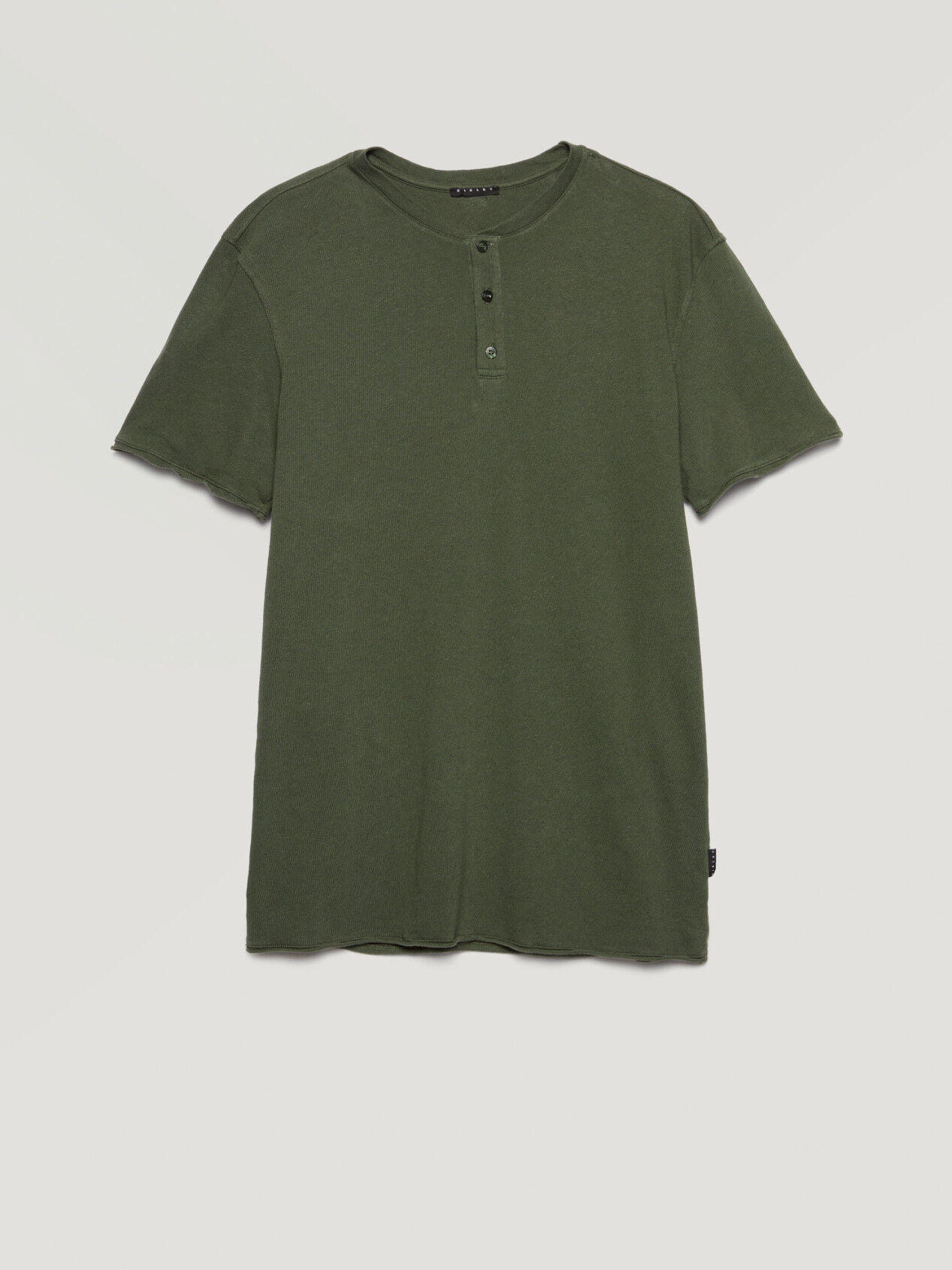 Henley T Shirt In Linen Blend