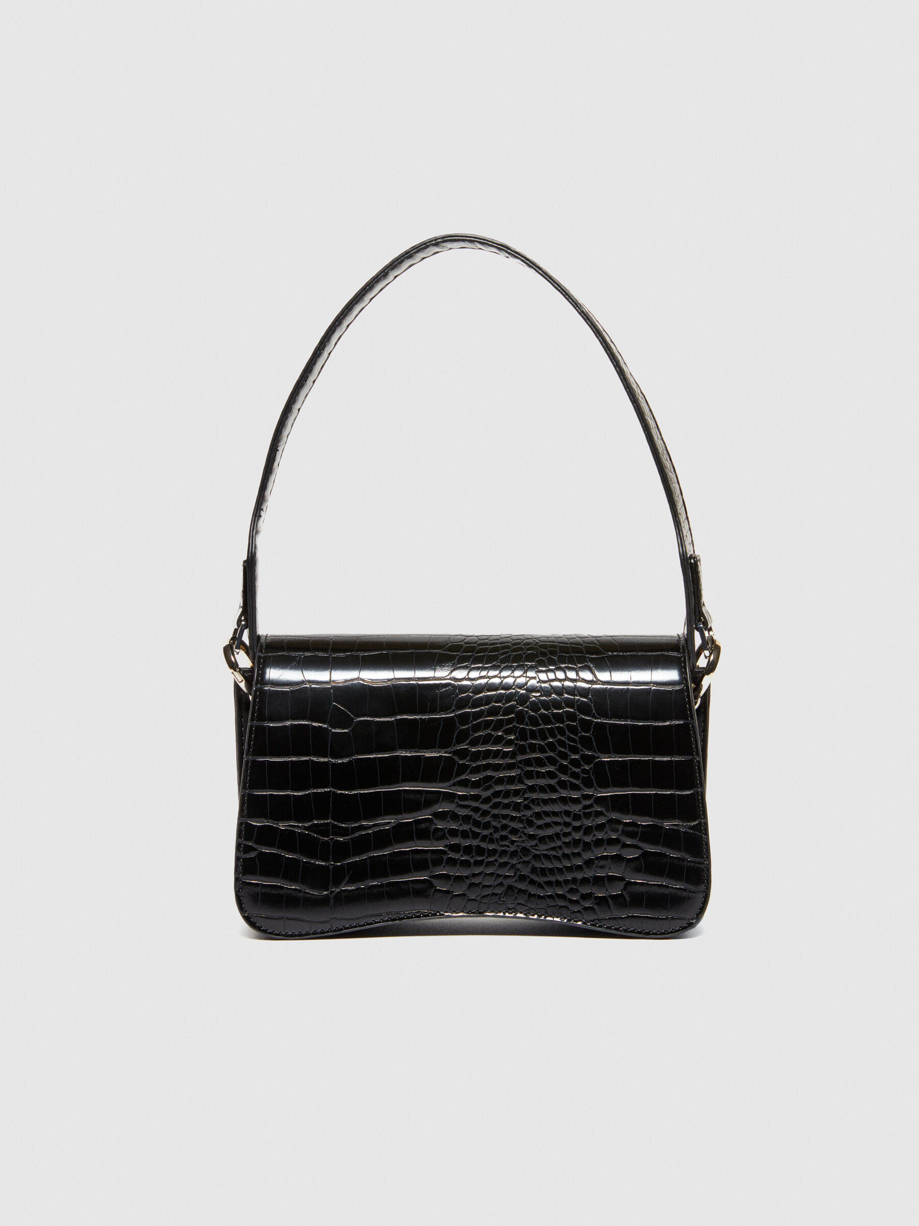 Black croc new arrivals print bag