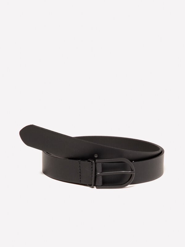 Belt with matte buckle - men's belts | Sisley
