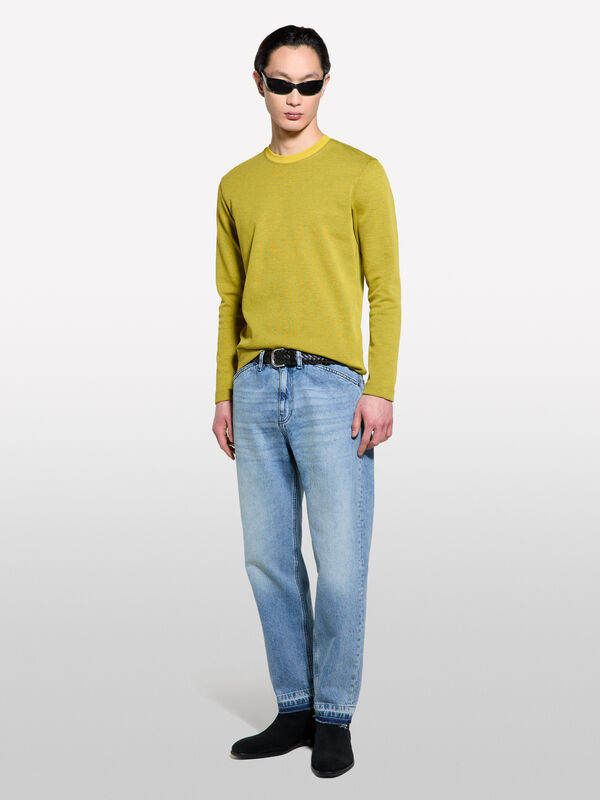 Blue regular fit jeans with frayed hem - men's regular fit jeans | Sisley