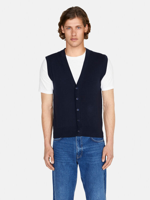 Vest with buttons - men's cardigans | Sisley