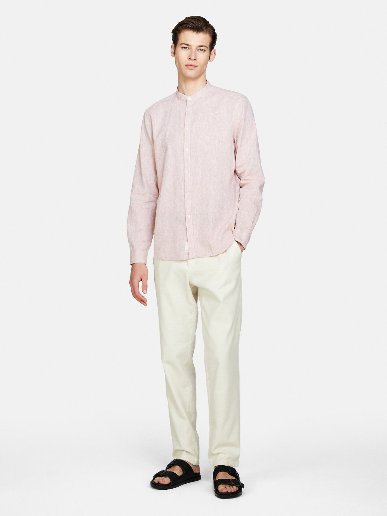 onion pink shirt chinese collar