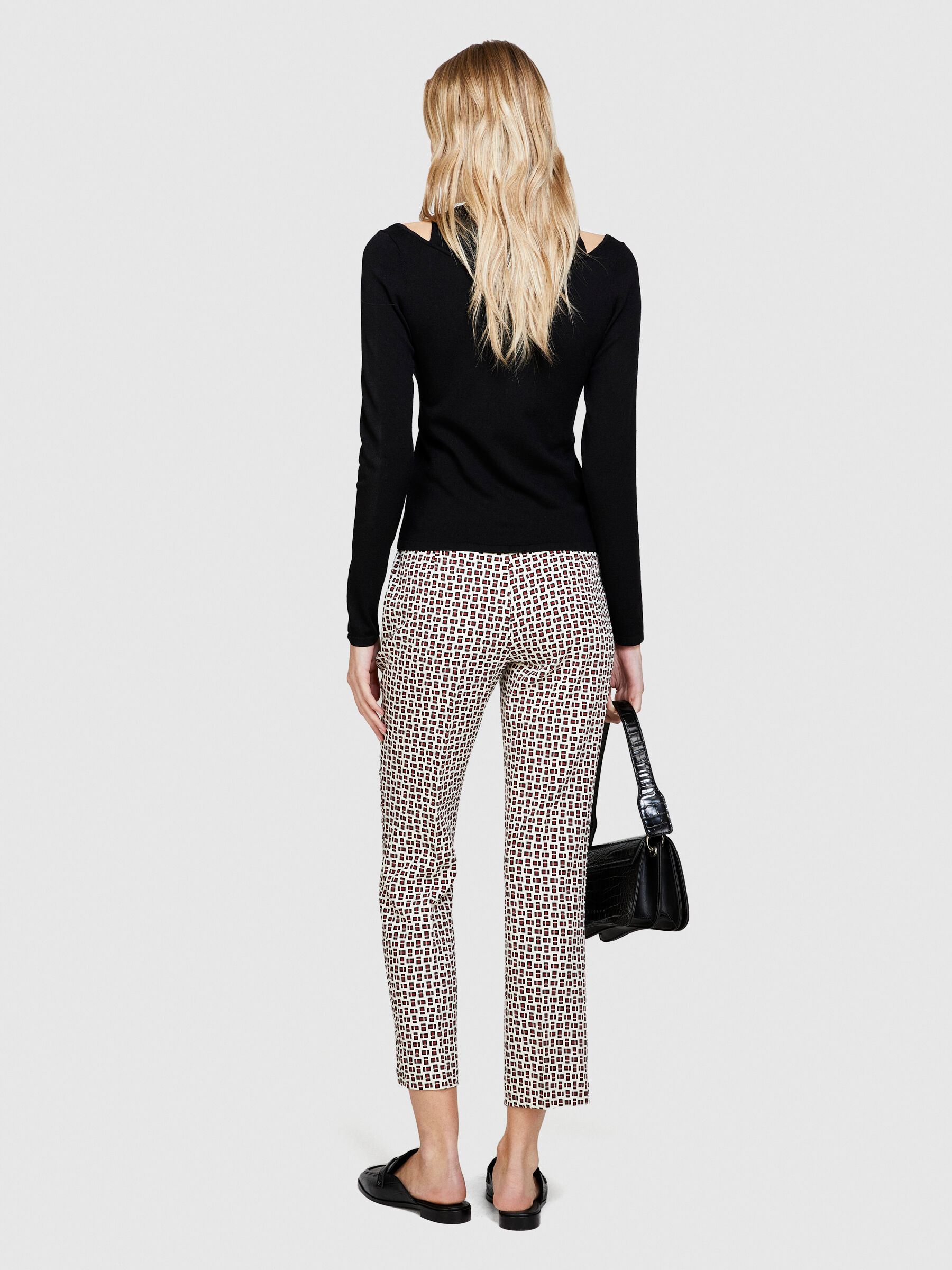 Womens patterned best sale cigarette trousers