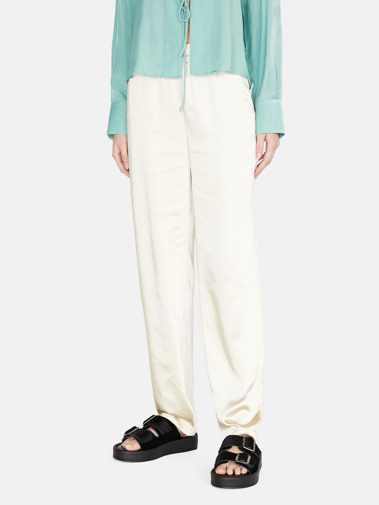 White satin new arrivals joggers