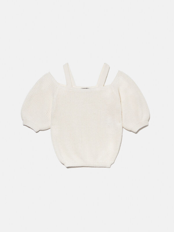 Sweater with bare shoulders - girls' jumpers | Sisley Young