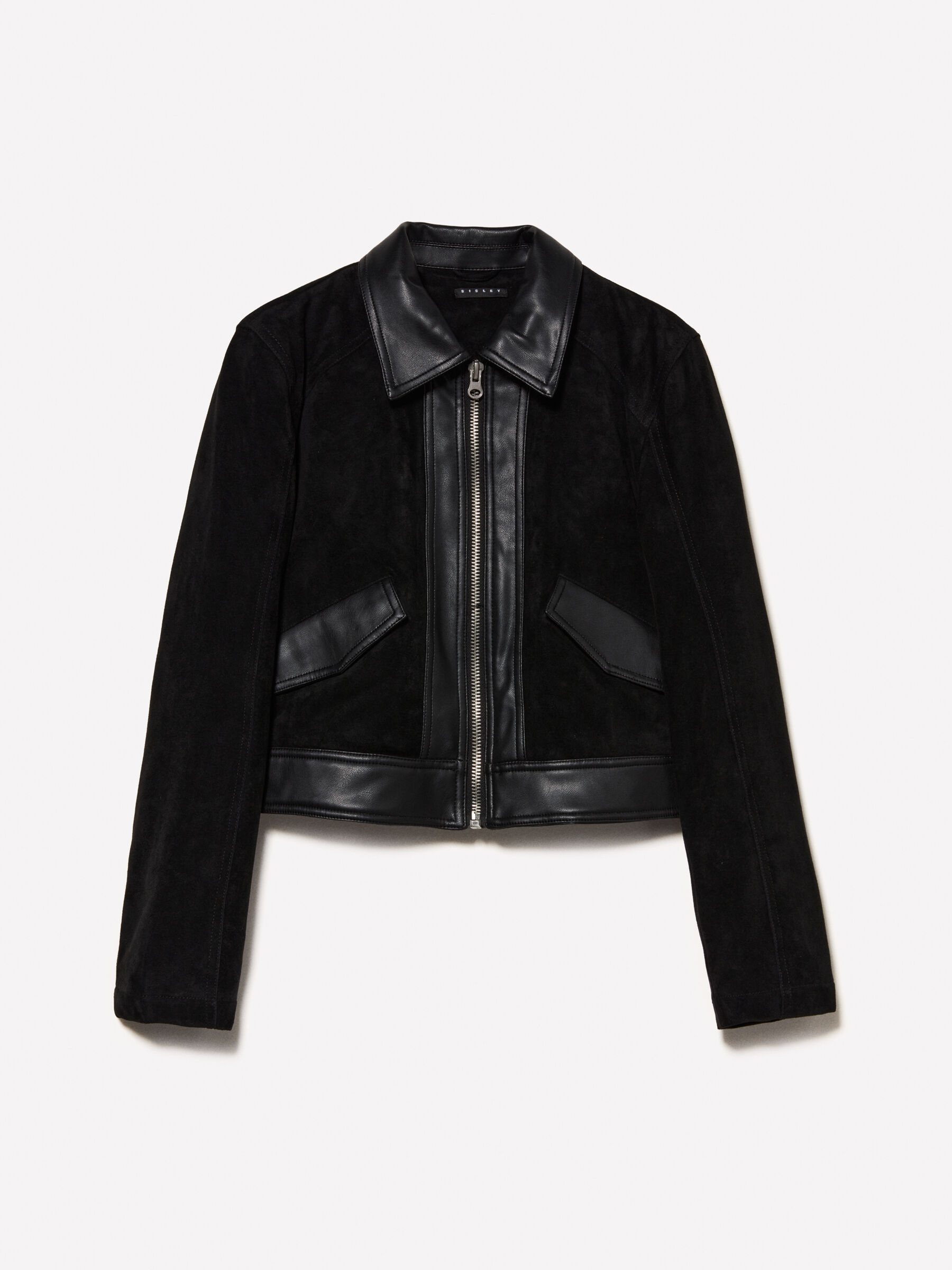Cropped black suede jacket shop