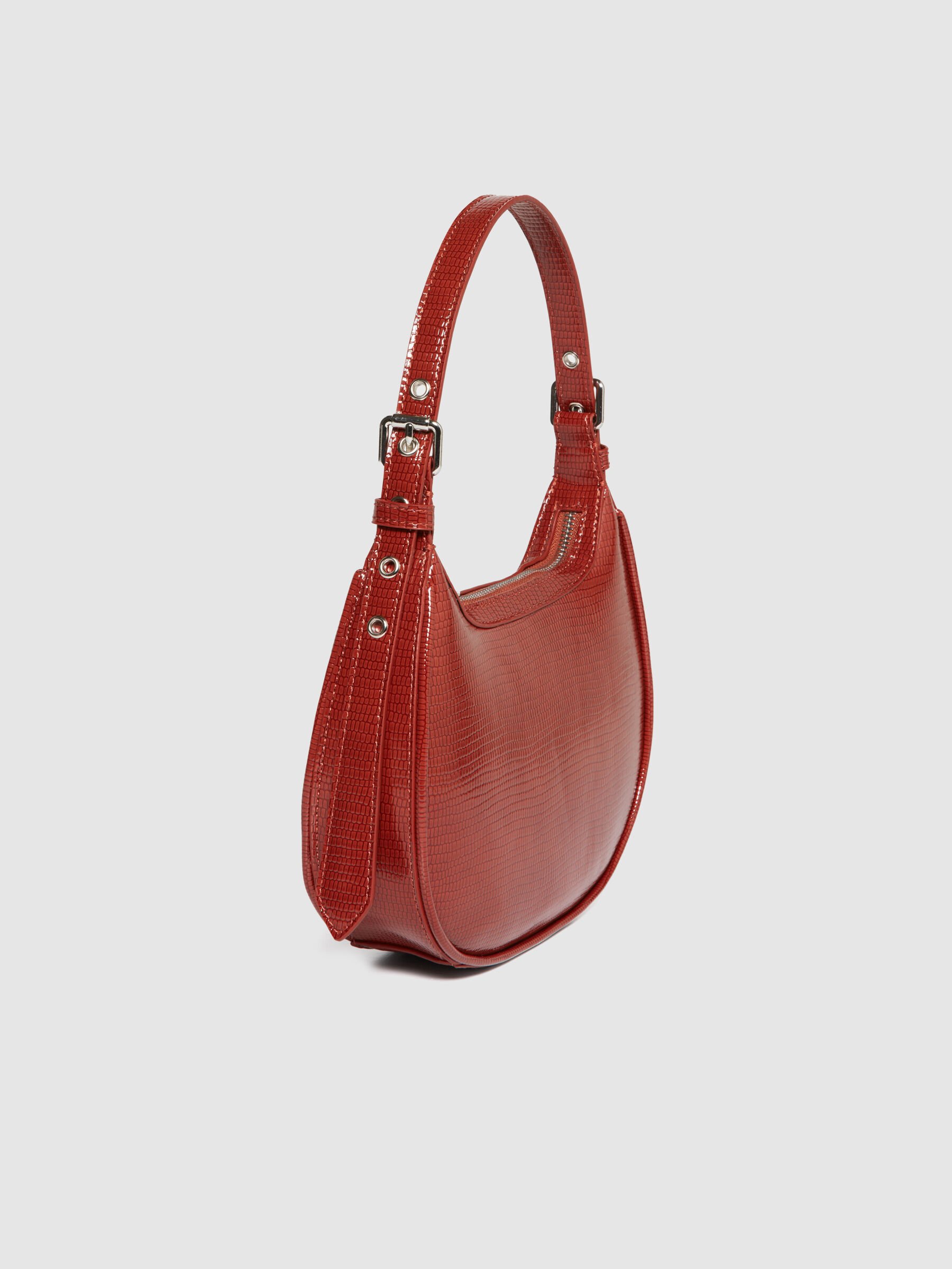 Lizard print mini bag Brick Red Sisley