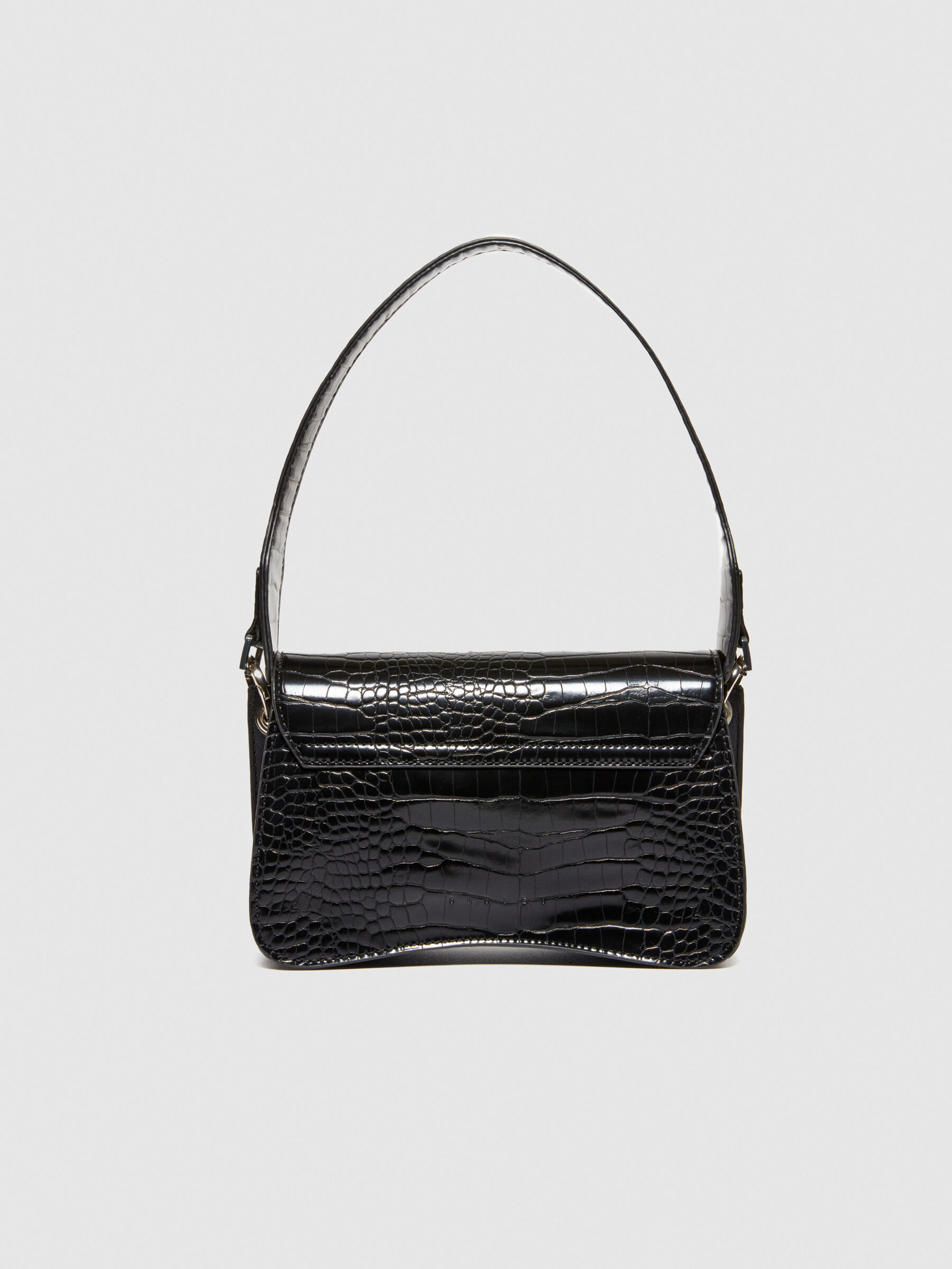Croc print black bag top