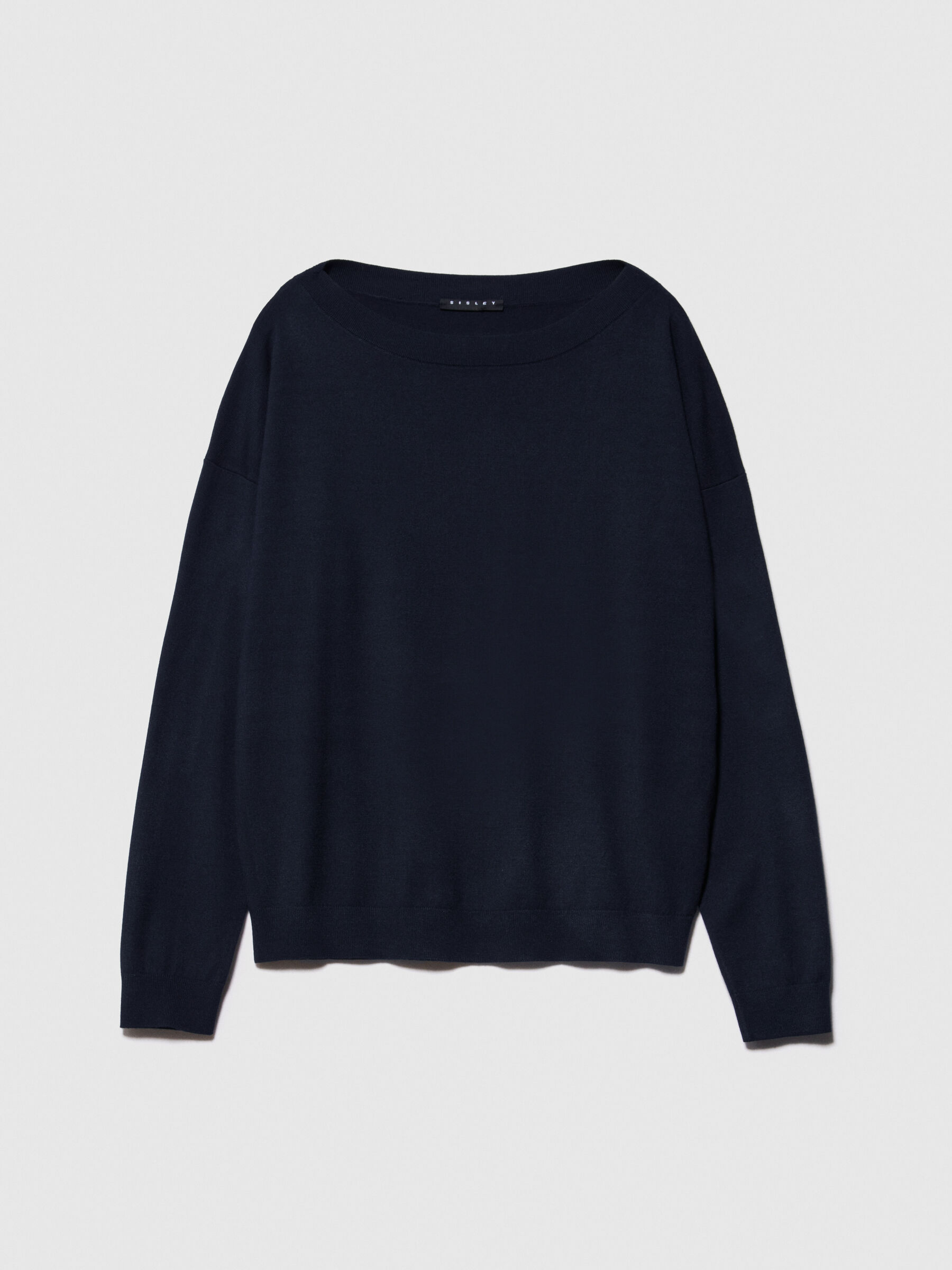Navy blue new arrivals boat neck sweater