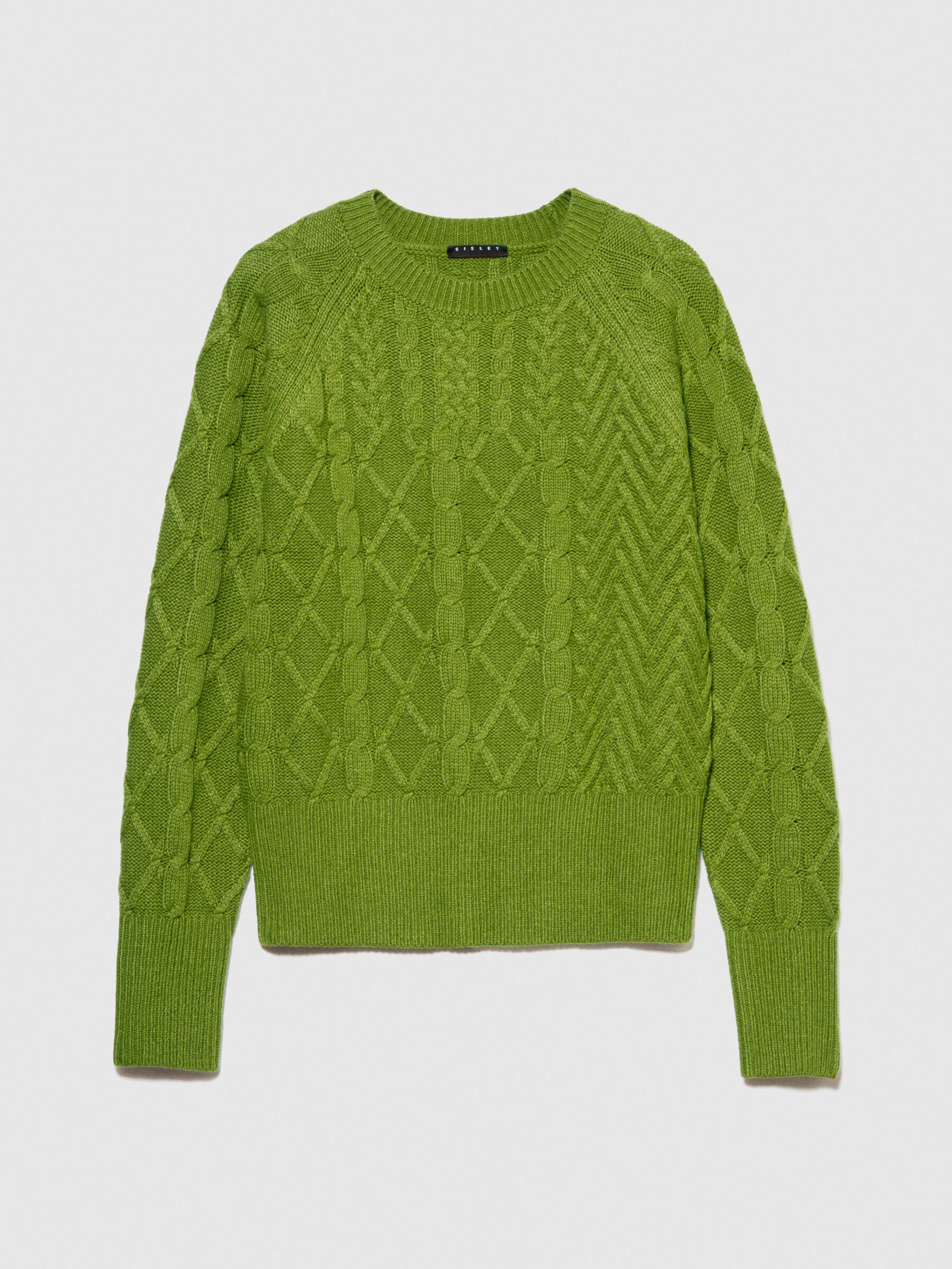 Green cable discount knit sweater