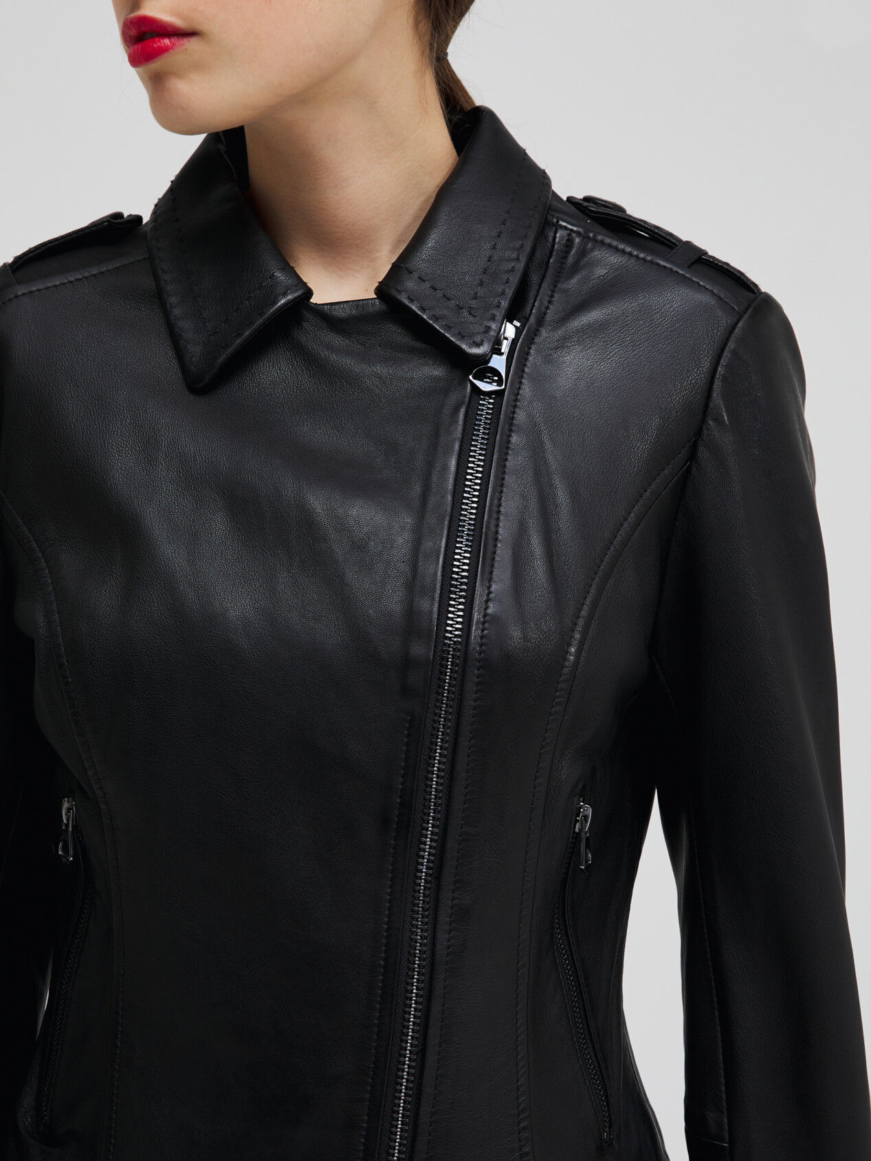sisley leather jacket
