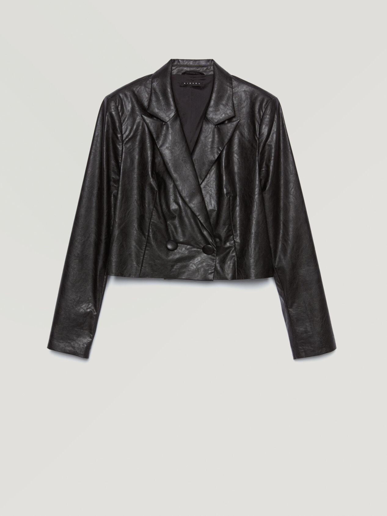 black satin cropped jacket