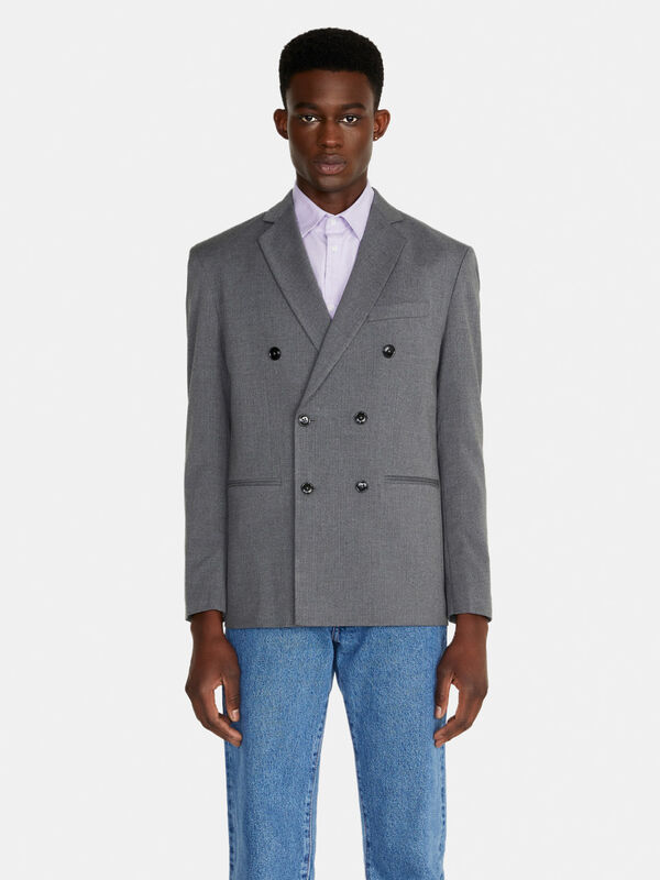 Relaxed fit double-breasted jacket - men's blazers | Sisley