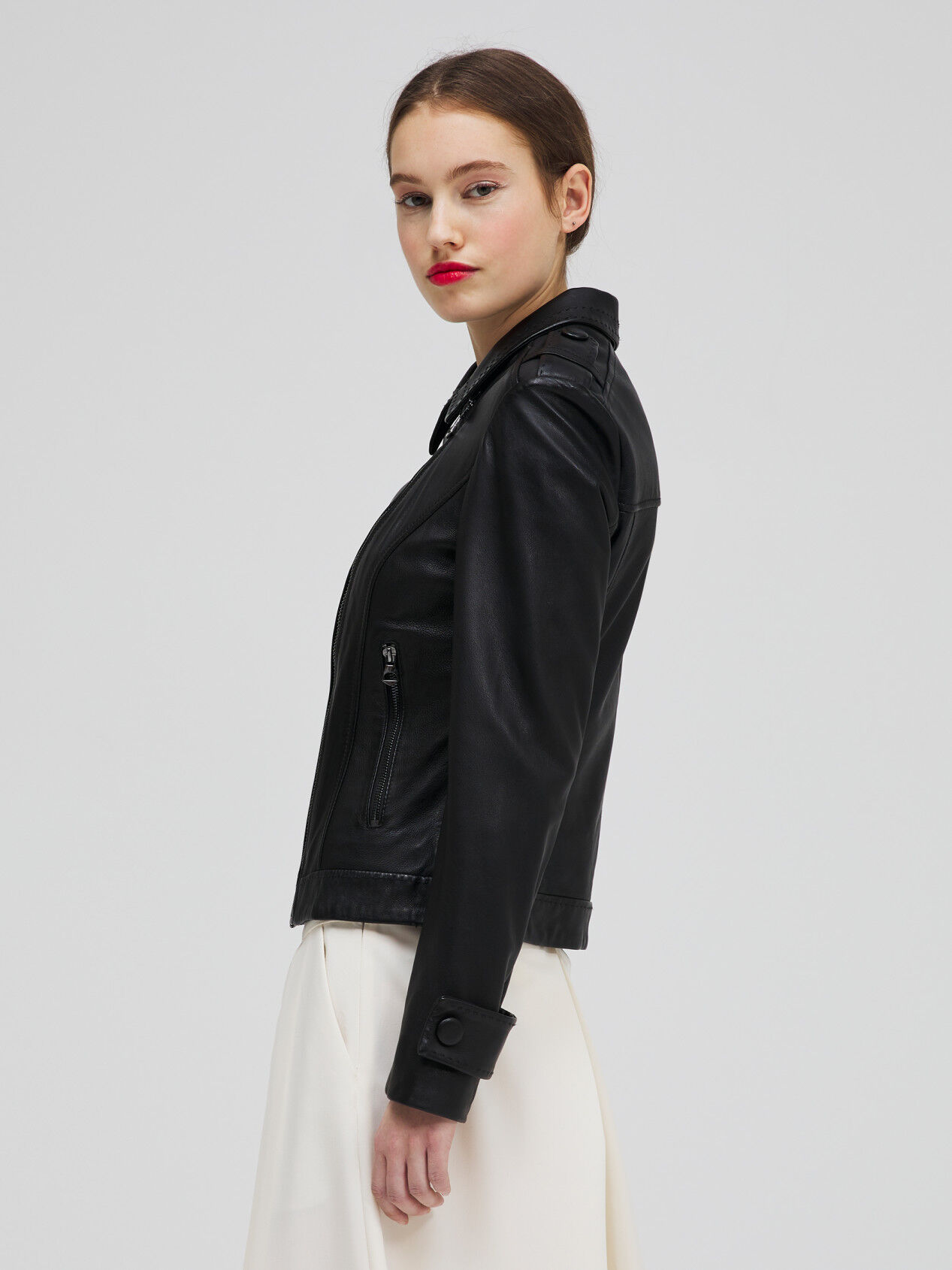 sisley leather jacket