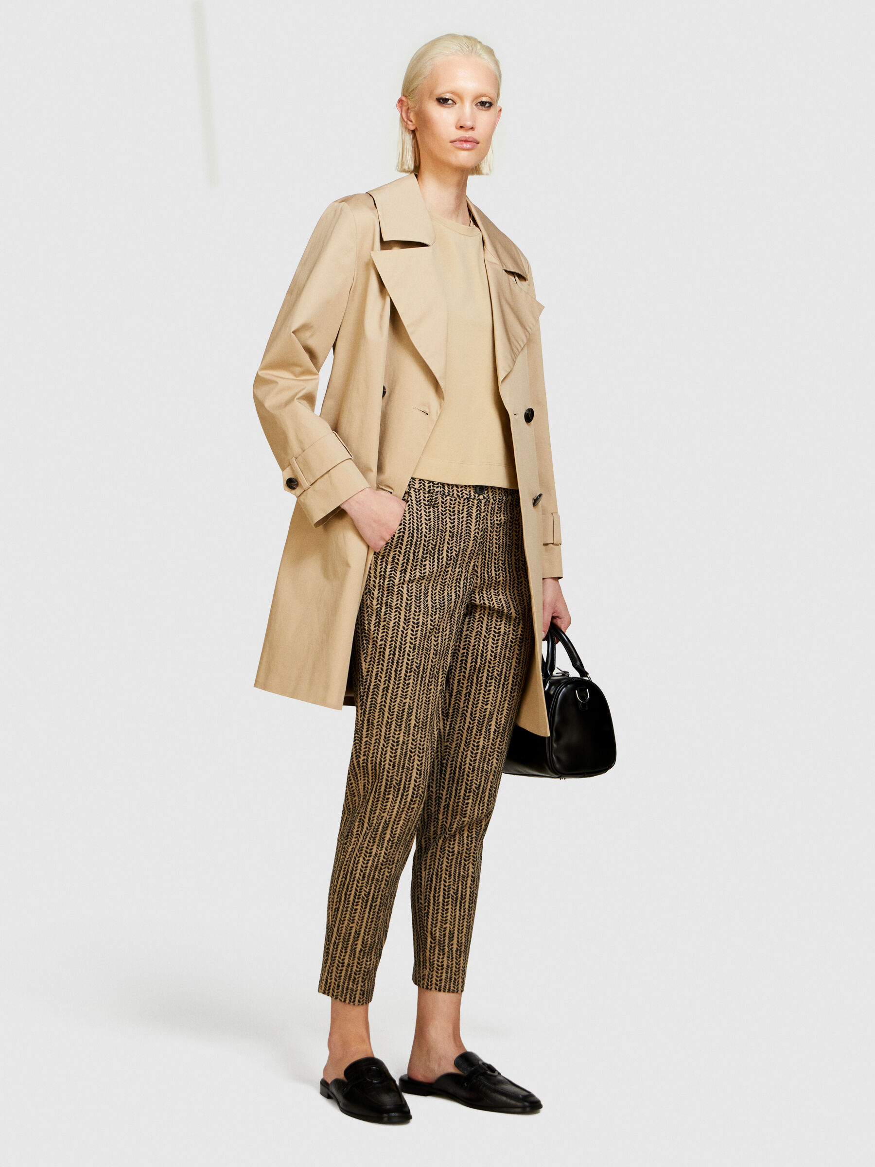 Printed cigarette trousers Camel Sisley