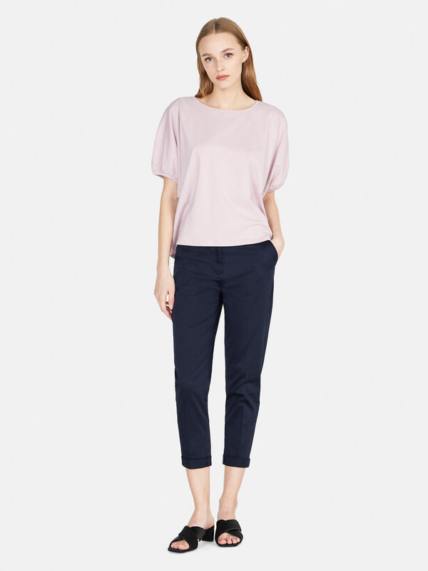 Cigarette trousers with cuff - women's skinny fit trousers | Sisley
