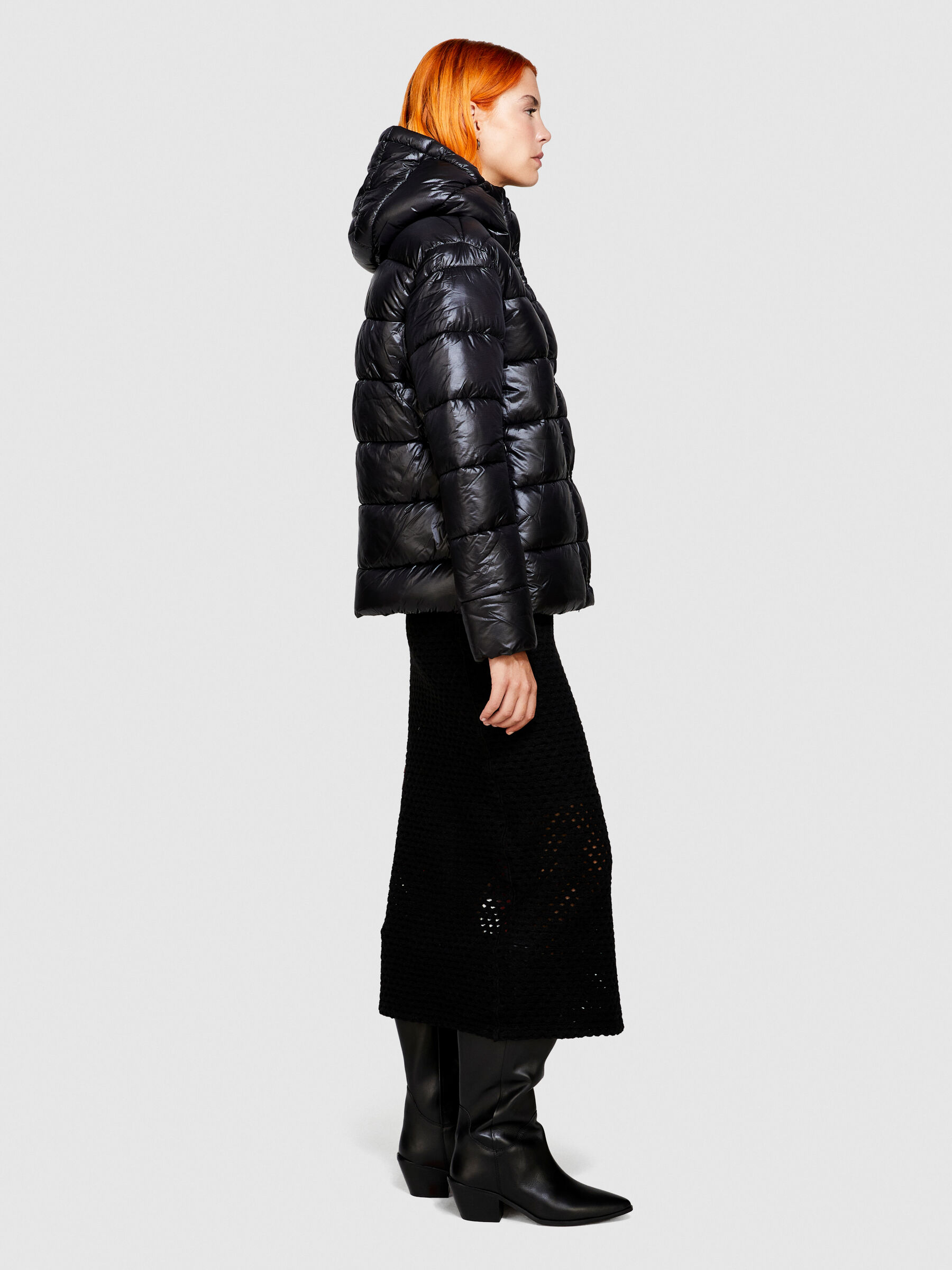 Shiny padded jacket Black Sisley