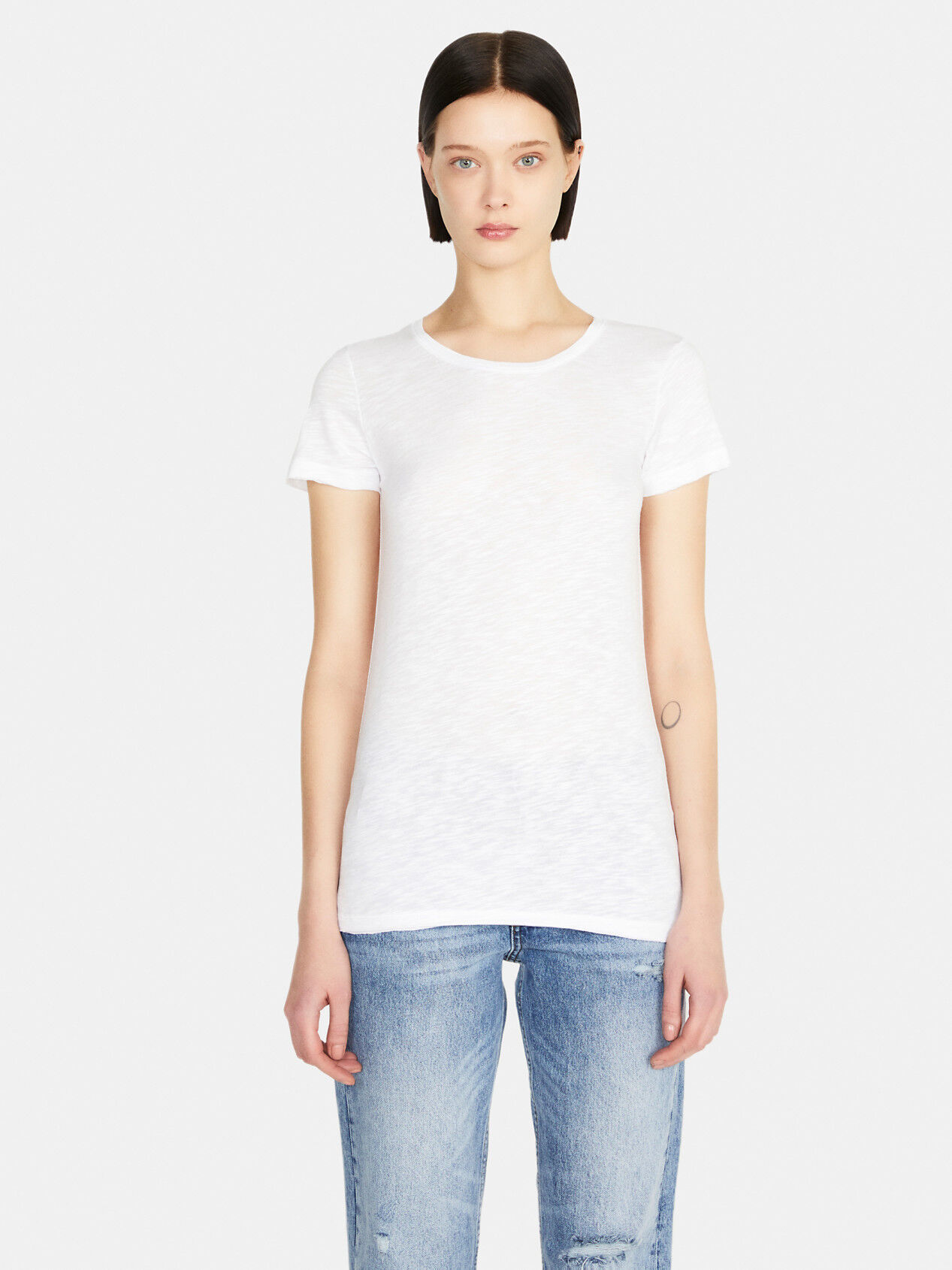 Crew neck t shirt White Sisley