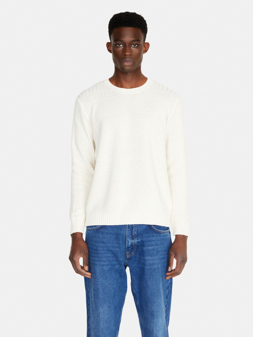 Mens white deals crew neck jumper
