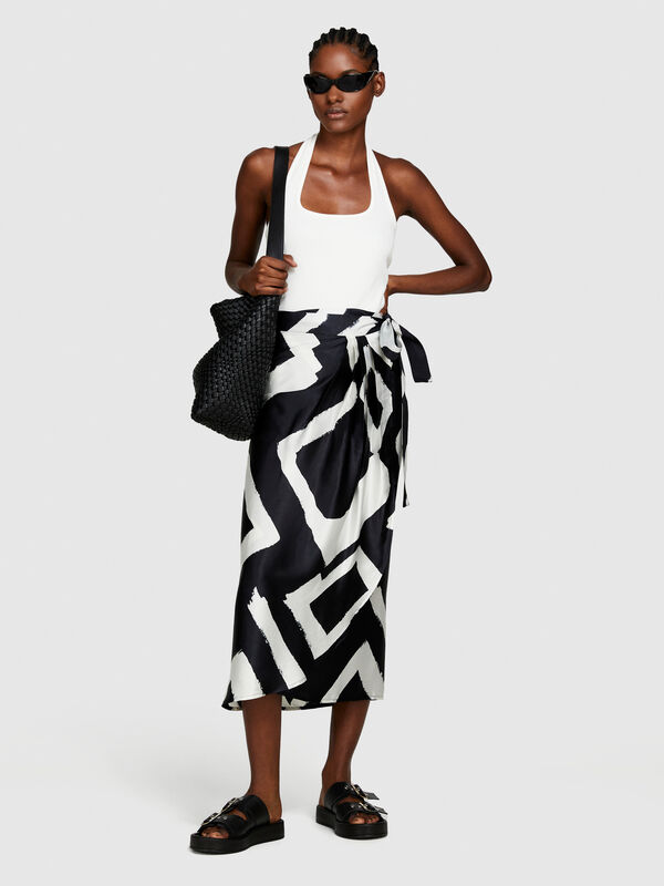 Printed sarong skirt - women's long skirts | Sisley