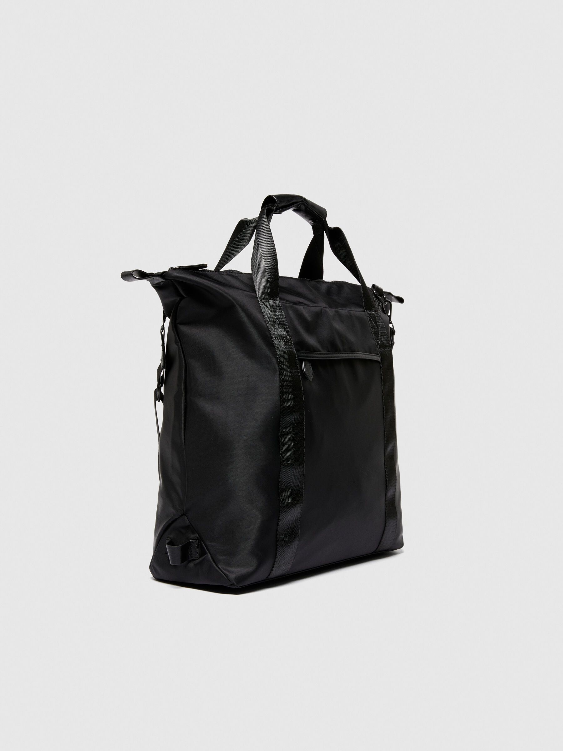 Nylon tote bag with shoulder strap store