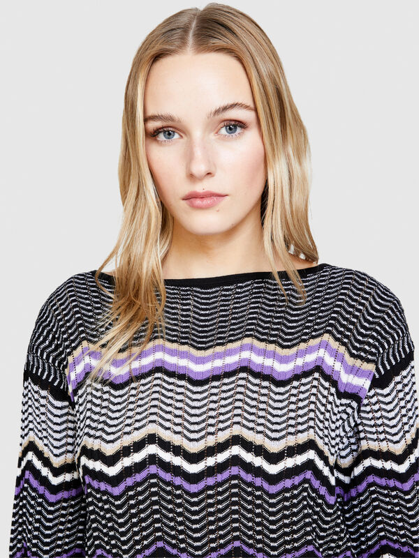 Multicolor sweater - women's boat neck sweaters | Sisley