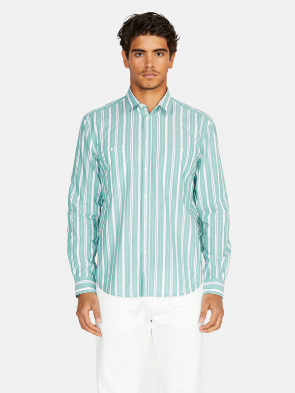 Striped shirt with pockets - men's regular fit shirts | Sisley