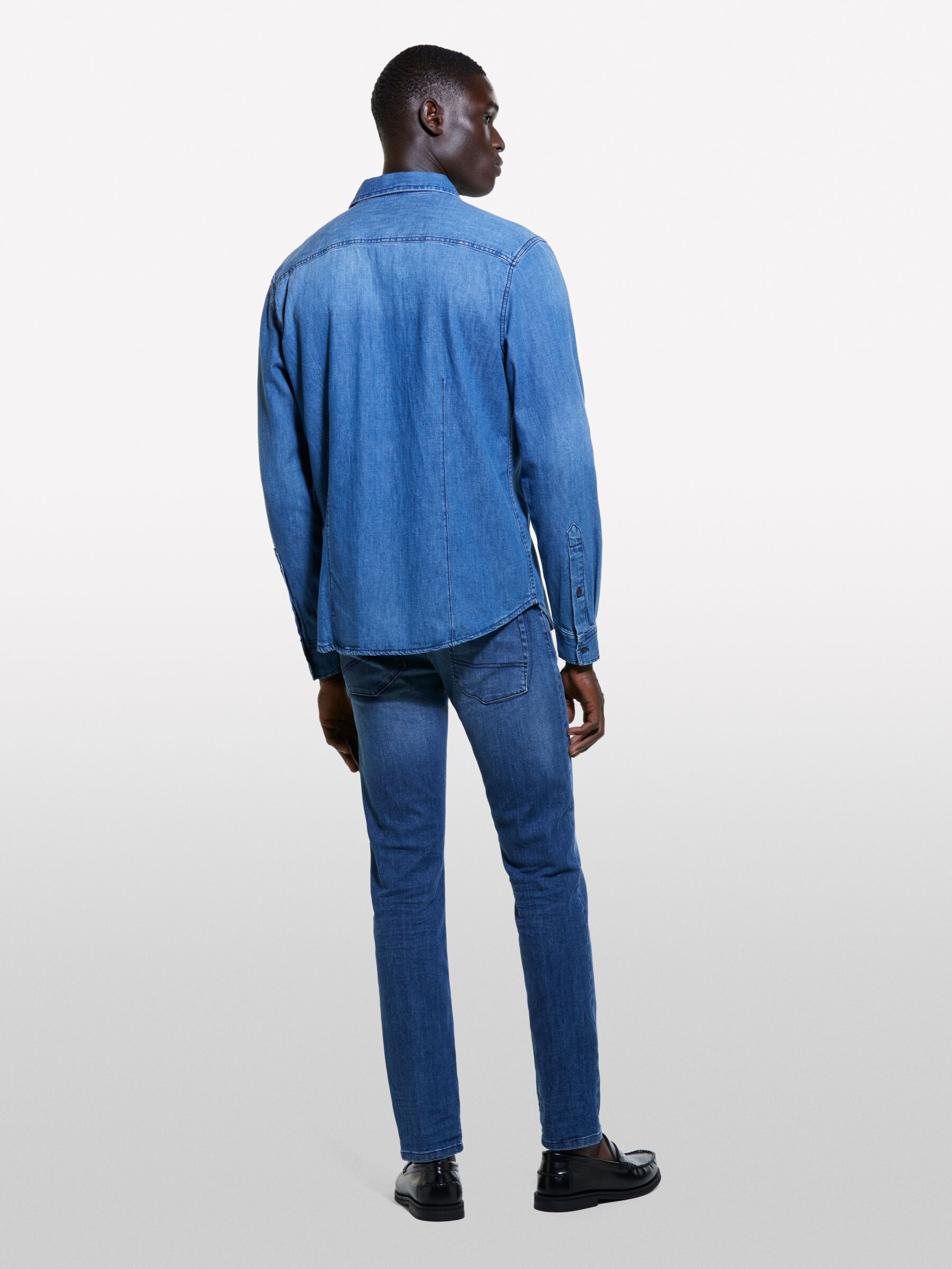 Blue regular fit denim shirt Blue Sisley