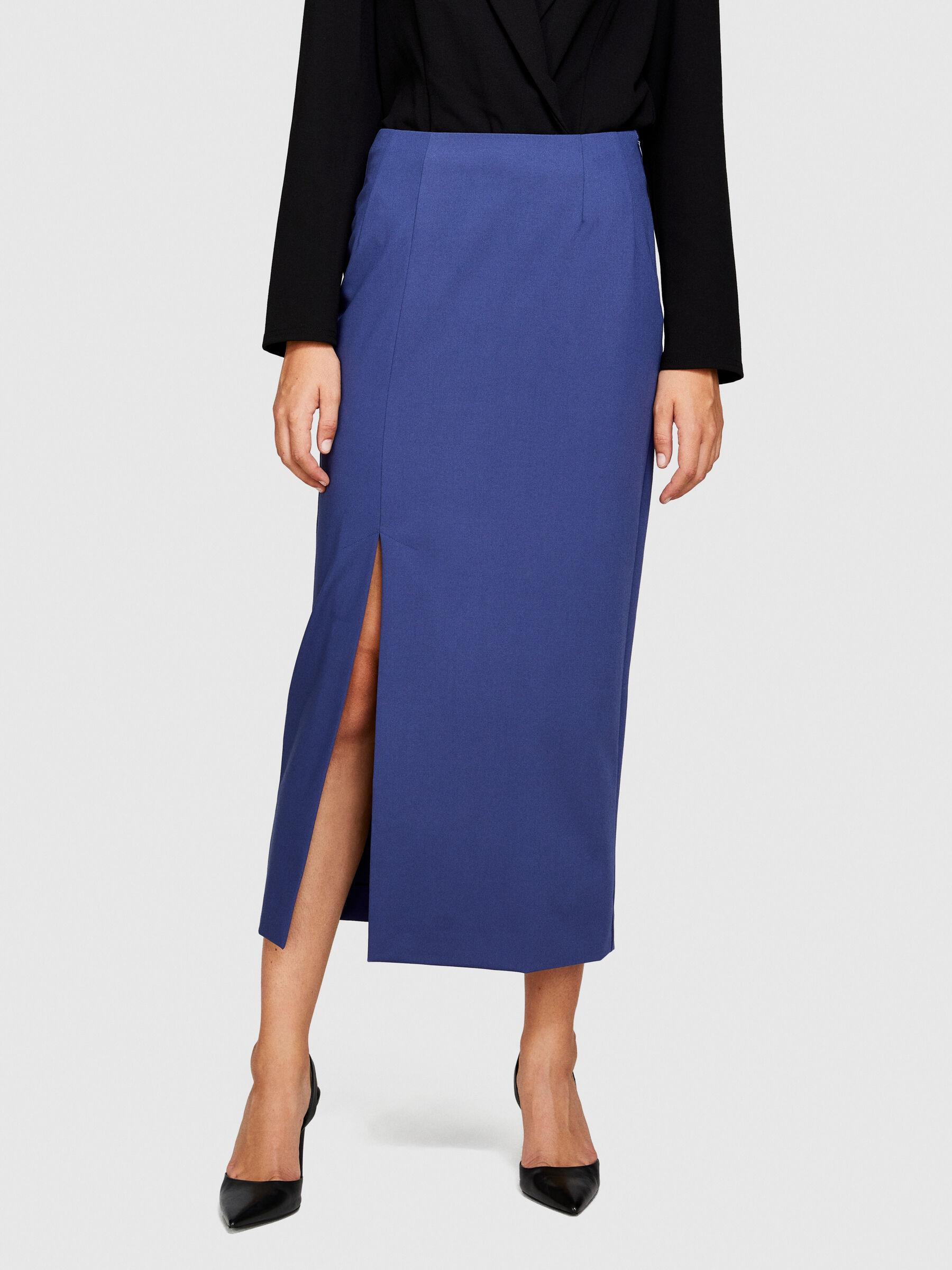 Navy blue deals pencil midi skirt