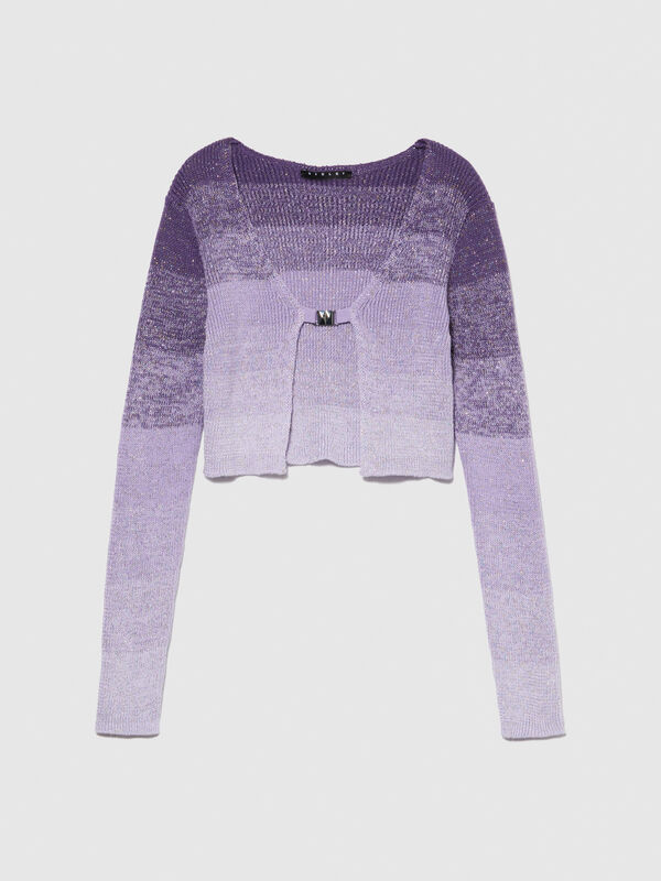 Faded lurex cardigan - girls' knitwear | Sisley Young