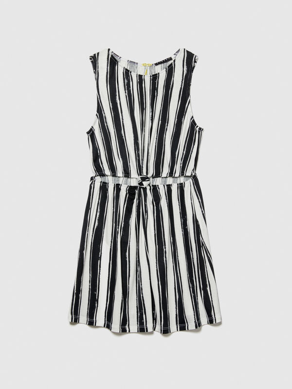 Printed dress with knot - girls' dresses | Sisley Young