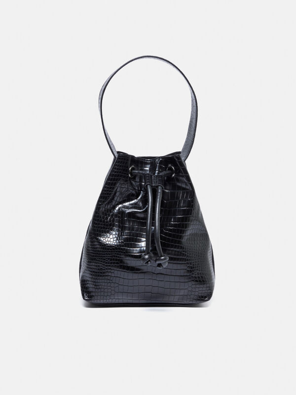 Crocodile print bucket bag - women's shoulder and crossbody bags | Sisley