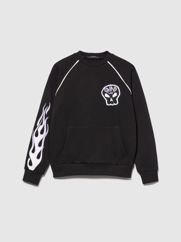 Oversized sweatshirt with patch - boys' knitwear | Sisley Young