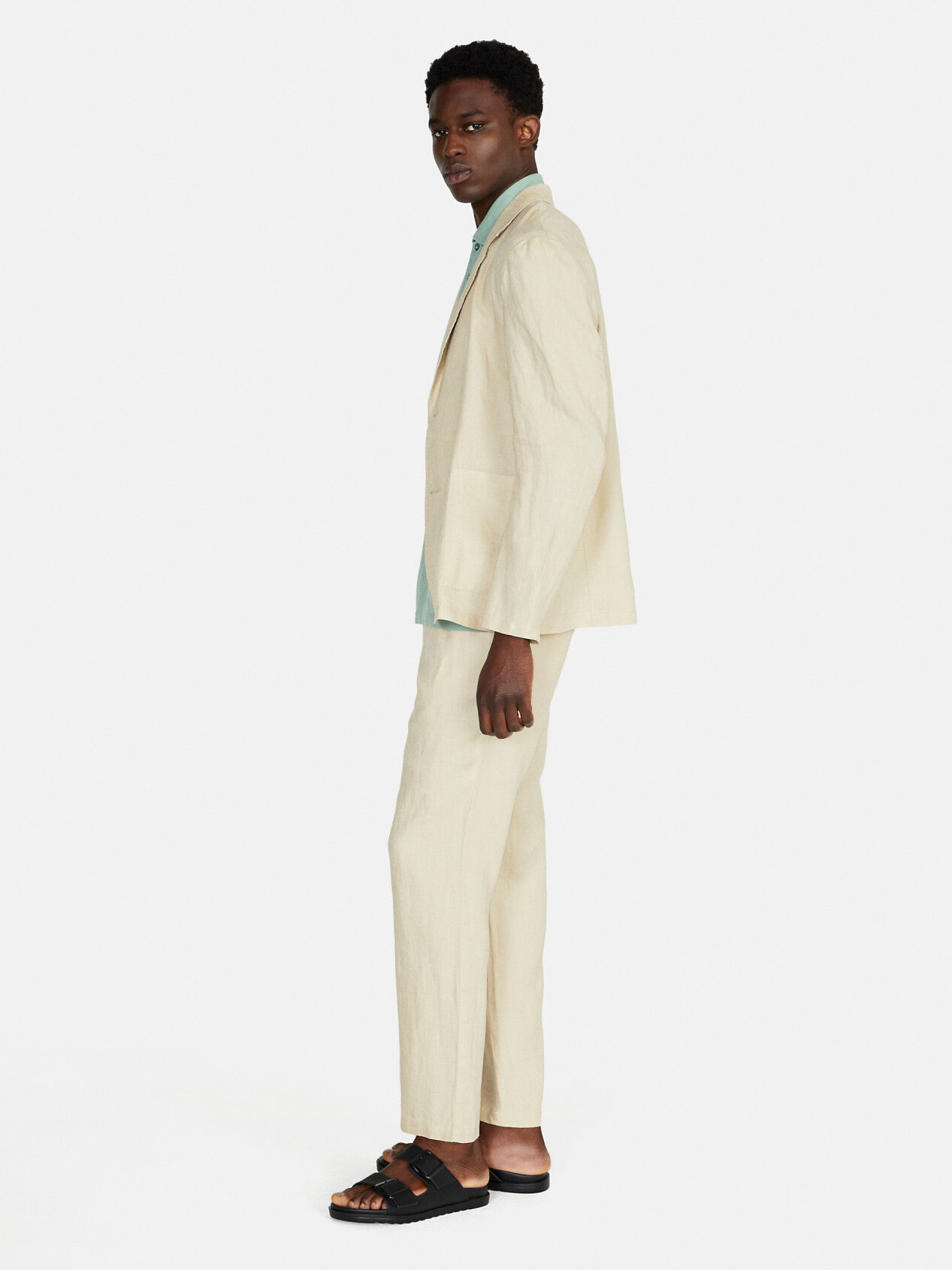 Beige linen sales joggers