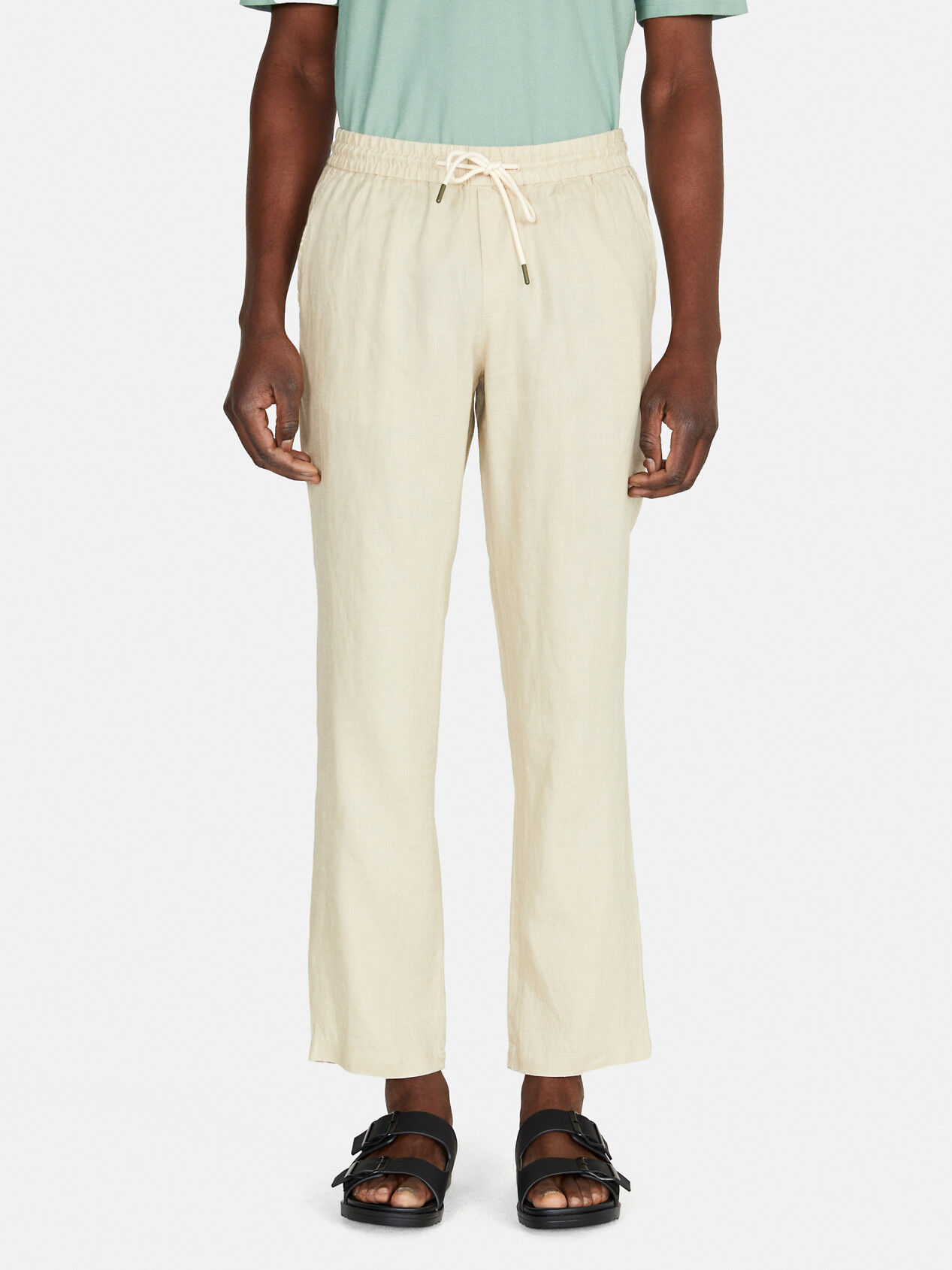 Drawstring linen joggers hot sale
