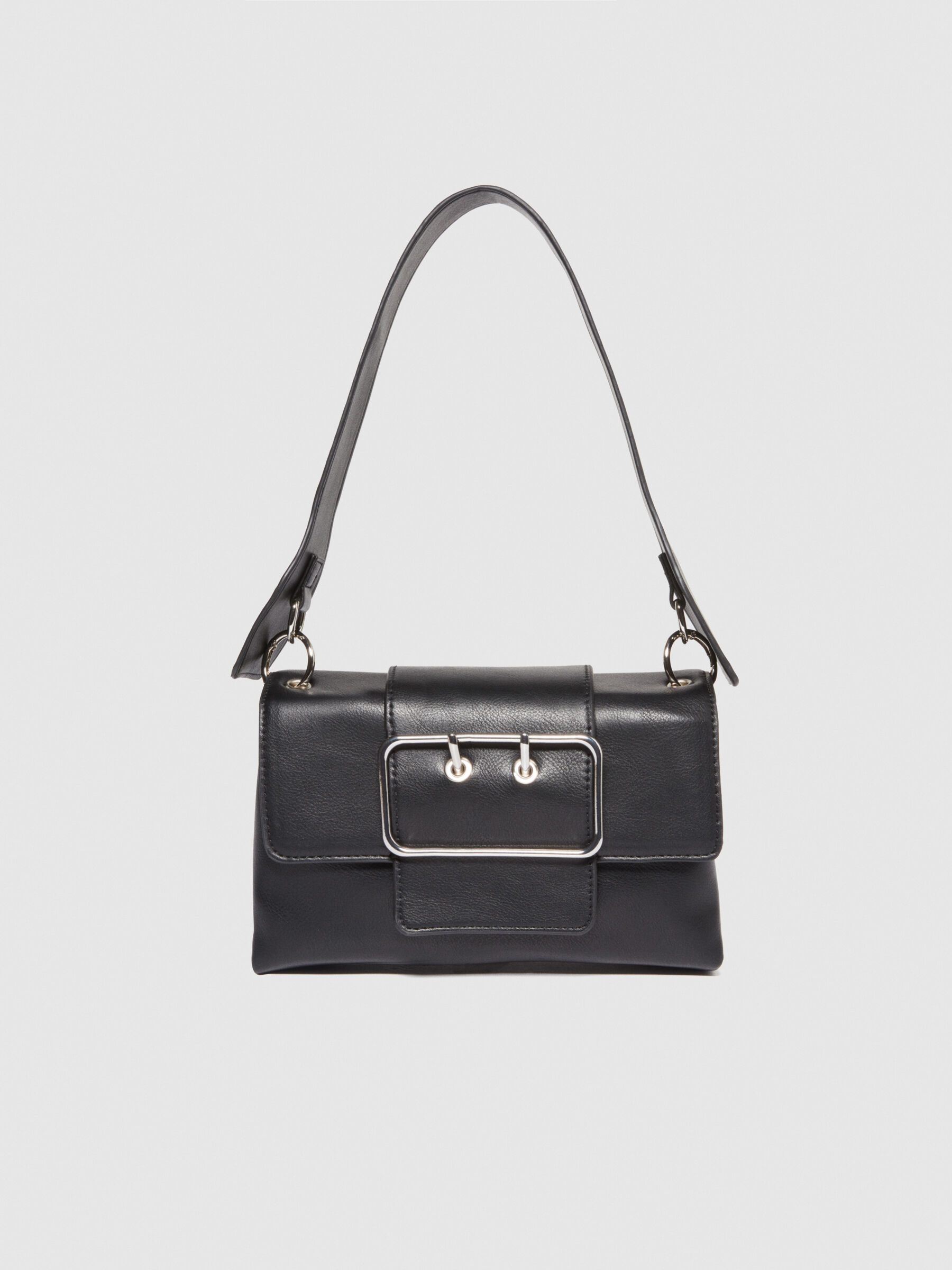 Shoulder bag with maxi buckle Black Sisley